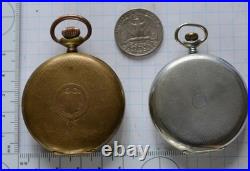 10-LOT 41 to 49mm Swiss POCKET WATCH Open Face FOR PARTS or REPAIR, not running