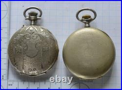 10-LOT 41 to 49mm Swiss POCKET WATCH Open Face FOR PARTS or REPAIR, not running