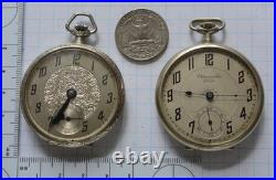 10-LOT 41 to 49mm Swiss POCKET WATCH Open Face FOR PARTS or REPAIR, not running