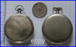 10-LOT 41 to 49mm Swiss POCKET WATCH Open Face FOR PARTS or REPAIR, not running