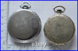 10-LOT 41 to 49mm Swiss POCKET WATCH Open Face FOR PARTS or REPAIR, not running