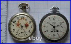 10-LOT 41 to 49mm Swiss POCKET WATCH Open Face FOR PARTS or REPAIR, not running