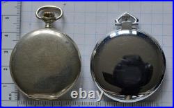 10-LOT 41 to 49mm Swiss POCKET WATCH Open Face FOR PARTS or REPAIR, not running