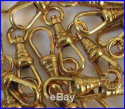 10 vtg pocket watch chain end clasps Lanyard Swivel clip Gold Repair nos clasp
