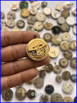 100 Vintage Watch Movements Lot Automatic Manual Mixed Brands Parts Repair Scrap