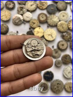 100 Vintage Watch Movements Lot Automatic Manual Mixed Brands Parts Repair Scrap