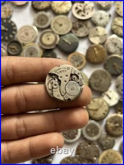 100 Vintage Watch Movements Lot Automatic Manual Mixed Brands Parts Repair Scrap