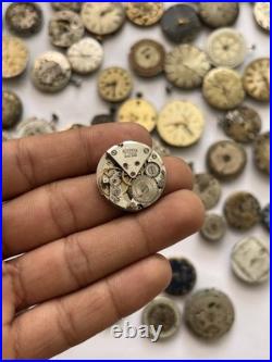 100 Vintage Watch Movements Lot Automatic Manual Mixed Brands Parts Repair Scrap
