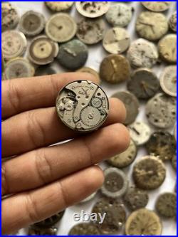 100 Vintage Watch Movements Lot Automatic Manual Mixed Brands Parts Repair Scrap