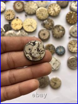 100 Vintage Watch Movements Lot Automatic Manual Mixed Brands Parts Repair Scrap