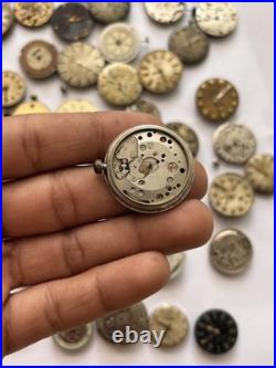 100 Vintage Watch Movements Lot Automatic Manual Mixed Brands Parts Repair Scrap