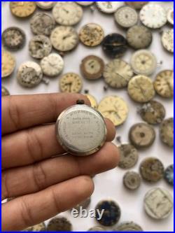 100 Vintage Watch Movements Lot Automatic Manual Mixed Brands Parts Repair Scrap