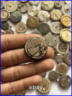 100 Vintage Watch Movements Lot Automatic Manual Mixed Brands Parts Repair Scrap