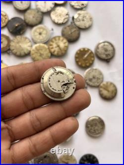 100 Vintage Watch Movements Lot Automatic Manual Mixed Brands Parts Repair Scrap