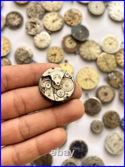 100 Vintage Watch Movements Lot Automatic Manual Mixed Brands Parts Repair Scrap