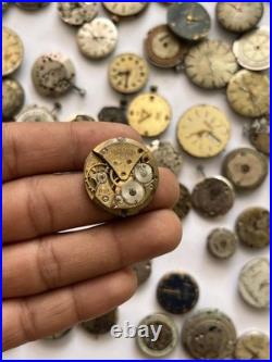 100 Vintage Watch Movements Lot Automatic Manual Mixed Brands Parts Repair Scrap