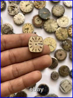 100 Vintage Watch Movements Lot Automatic Manual Mixed Brands Parts Repair Scrap