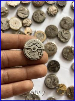 100 Vintage Watch Movements Lot Automatic Manual Mixed Brands Parts Repair Scrap
