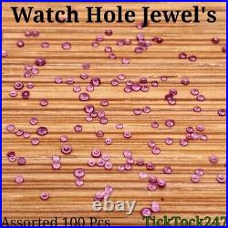 100x holed watch jewels repair ruby hole watchmakers jewel Mechanical Vintage