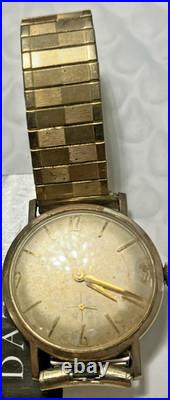 10kt RGP Bezel Vintage Bulova M6 Wind Watch For Parts or Repair Band Speidel
