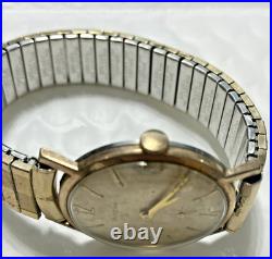 10kt RGP Bezel Vintage Bulova M6 Wind Watch For Parts or Repair Band Speidel