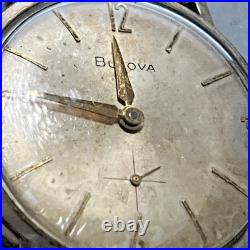 10kt RGP Bezel Vintage Bulova M6 Wind Watch For Parts or Repair Band Speidel