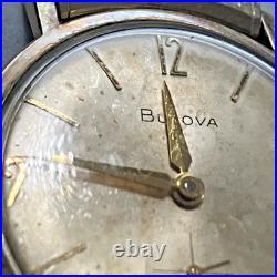 10kt RGP Bezel Vintage Bulova M6 Wind Watch For Parts or Repair Band Speidel