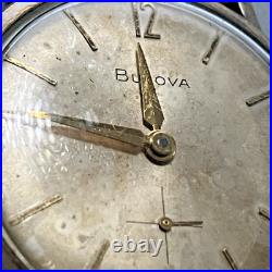 10kt RGP Bezel Vintage Bulova M6 Wind Watch For Parts or Repair Band Speidel