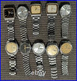 10x Original Seiko 5 Watches Automatic 17/21 Jewels For Repair /Parts Japan Made