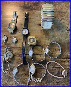 12- Antique Vintage Ladies Watches Repair/Parts Incl Art Deco 14k Gold Longines