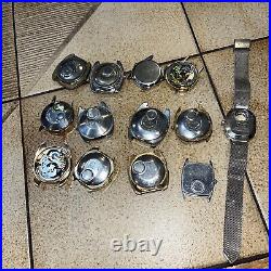 13-Qty Timex Quartz Watches Men for Parts Repair Q Dynabeat Electric Electronic