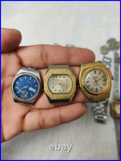 13x Vintage Mechanical Watch Movements For Parts or Repair Mixed Jewels or Brand