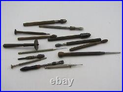 14ct LOT OF K&D PIN/SLIDE VICES STAKING TOOL FOR WATCH REPAIR SWISS/UNMARKED w24
