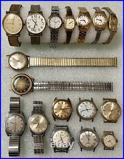 17pc Vintage TIMEX Watch Lot Mens Ladies Mechanical Quartz AS IS PARTS/REPAIRS