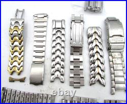 18-22mm RANGE SEIKO & CITIZEN STAINLESS STEEL BANDS WATCH PARTS REPAIR LOT W64