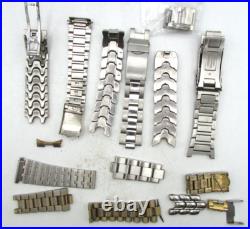 18-22mm RANGE SEIKO & CITIZEN STAINLESS STEEL BANDS WATCH PARTS REPAIR LOT W64