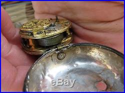 1847 antique JOHNSON london POCKETWATCH pocket watch FUSEE silver PARTS repair