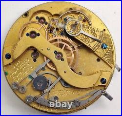 1884 Waltham Hillside Chronograph 14 jewel 14s watch movement runs For Repair