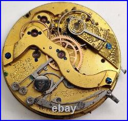 1884 Waltham Hillside Chronograph 14 jewel 14s watch movement runs For Repair