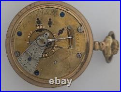 1893 Antique ELGIN Gold Plated Pocket Watch Size 18S 17J for Parts or Repair