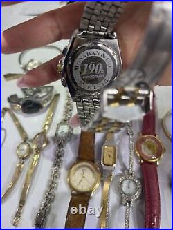 19 Vintage Watch Lot Mixed Estate Finds Parts Or Repair Barbie Elgin Timex More