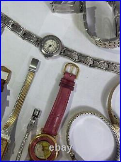 19 Vintage Watch Lot Mixed Estate Finds Parts Or Repair Barbie Elgin Timex More