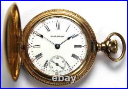 1904 Waltham Seaside 0s 7j Gold Filled Hunter Pocket Watch Parts/Repair