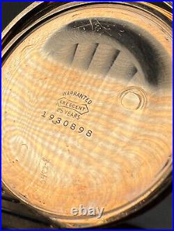 1908 E Howard Watch Co. 19j Antique Pocket Watch Parts or Repair Only Runs Read