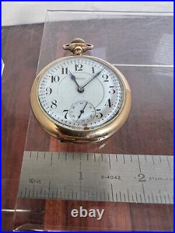 1908 E Howard Watch Co. 19j Antique Pocket Watch Parts or Repair Only Runs Read