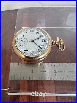 1908 E Howard Watch Co. 19j Antique Pocket Watch Parts or Repair Only Runs Read