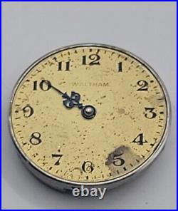 1910 Waltham Maximus L-10 Pocket Watch Movement 10L 17J For Repairs