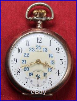 1912 Omega Pocket Watch Coin Silver Swiss Manual OF Case Parts/Repair