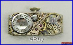 1920s Art Deco Croton 17J Platinum and Ten Diamond Wrist Watch For Parts Repair