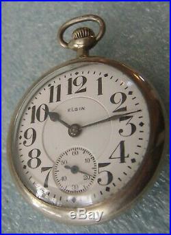 1922 Elgin 21j 16s Father Time Railroad Watch Parts Or Repair